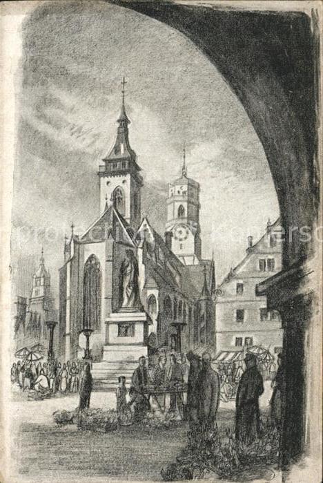 STUTTGART  CITY Schiller Platz Kuenstlerkarte