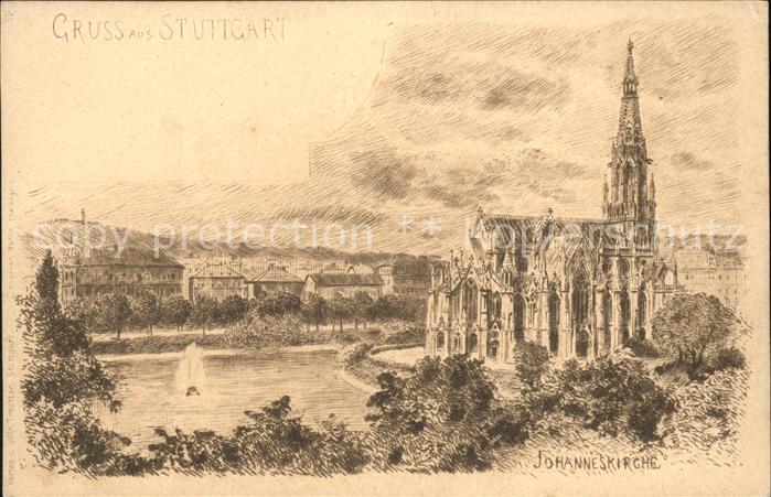 STUTTGART  CITY Johanneskirche Kuenstlerkarte