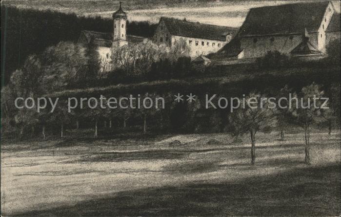 Beuron Donautal Kloster von Westen Künstlerkarte