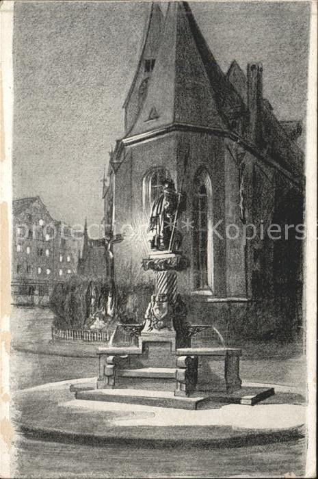 STUTTGART  CITY St. Leonhardt Kirche Kuenstlerkarte