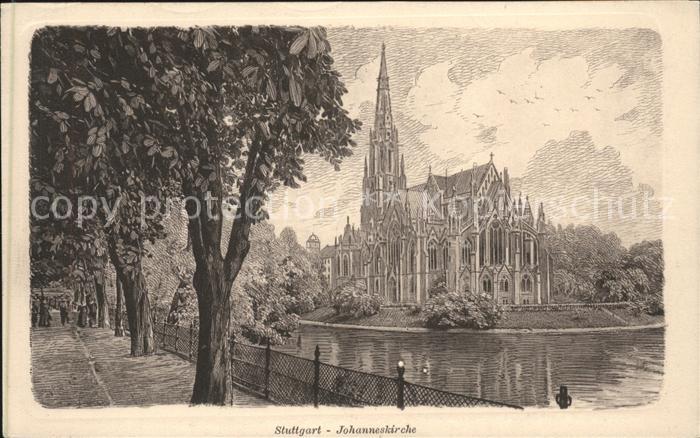 STUTTGART  CITY Johanneskirche Kuenstlerkarte