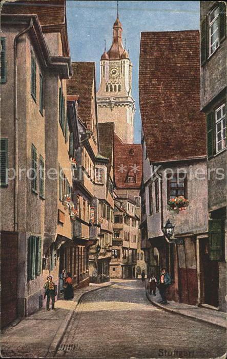 STUTTGART  CITY Altstadt Turmstrasse Kuenstlerkarte
