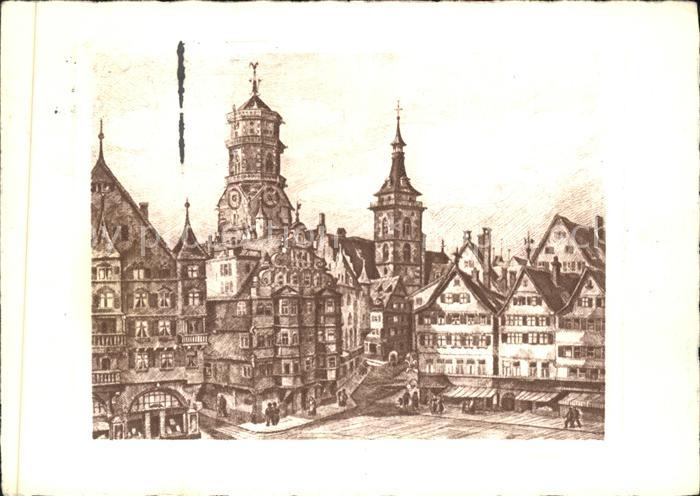 STUTTGART  CITY Marktplatz Kuenstlerkarte um 1900