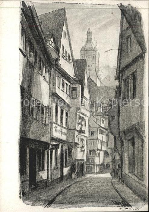 STUTTGART  CITY Strasse Kuenstlerkarte