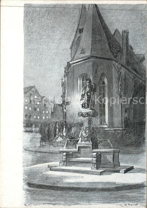 STUTTGART  CITY St. Leonhardt- Kirche Kuenstlerkarte