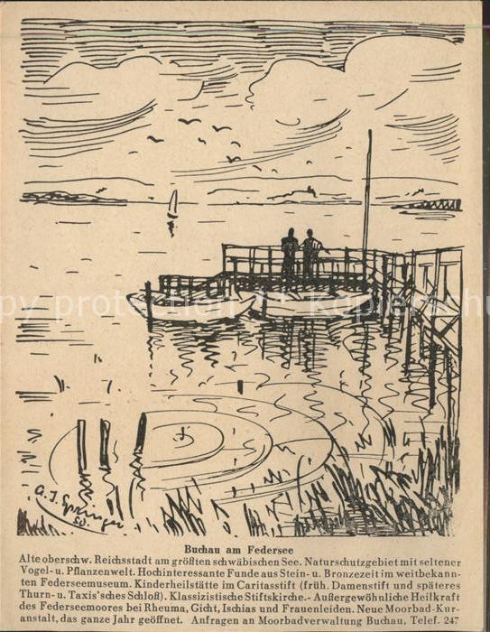 Bad Buchau Federsee Am See Künstlerkarte