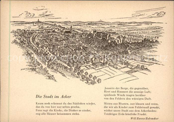 TueBINGEN BW Panorama Kuenstlerkarte