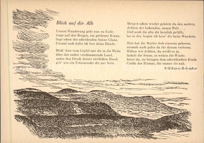 TueBINGEN BW Auf der Alb Kuenstlerkarte