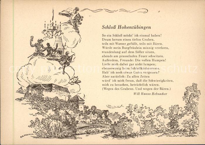 TueBINGEN BW Hohentuebingen Kuenstlerkarte Will Hanns Hebsacker