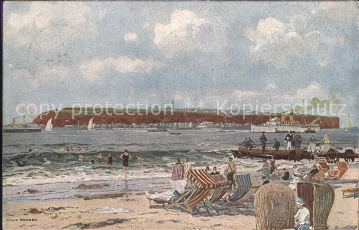 HELGOLAND Insel Schleswig-Holstein Duene Kuenstlerkarte Claus Bergen