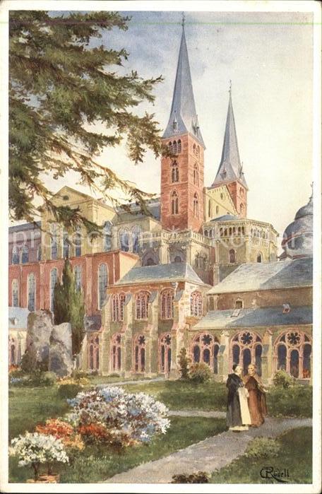 TRIER  CITY Domkreuzgang Kuenstlerkarte Prof. Carl Ruedell