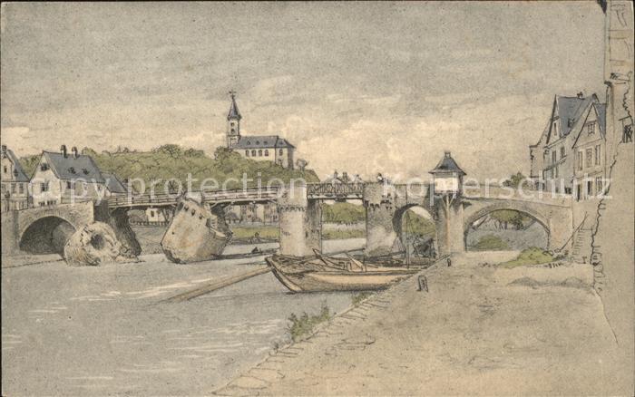 Diez Lahn Lahnbruecke Kuenstlerkarte