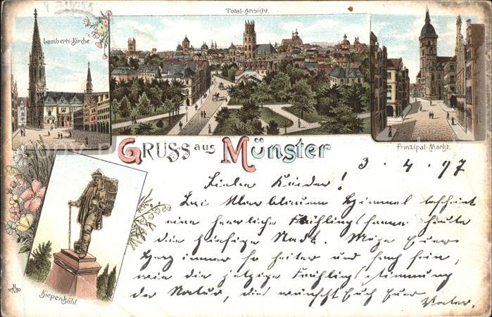 Muenster Westfalen Lamberti-Kirche Prinzipal-Markt Kiepenk