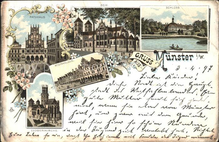 Muenster Westfalen Schloss Dom Rathaus Bogenhäuser