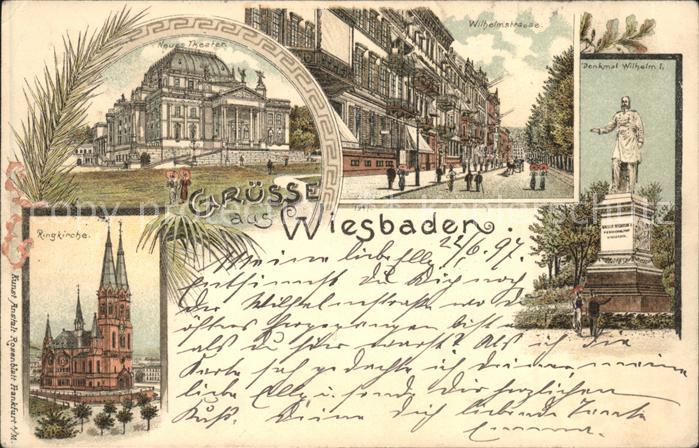 Wiesbaden Denkmal Wilhelm I. Wilhelmstr. Ringkirche