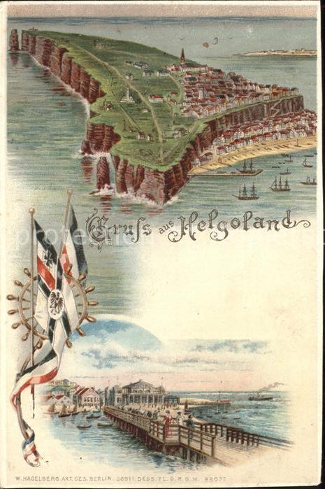 HELGOLAND Insel Schleswig-Holstein Wappen Kuenstlerkarte