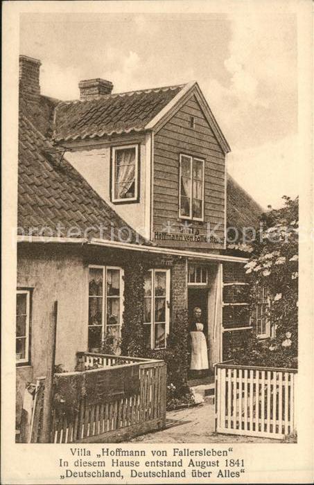 HELGOLAND Insel Schleswig-Holstein Villa Hoffmann von Fallersleben