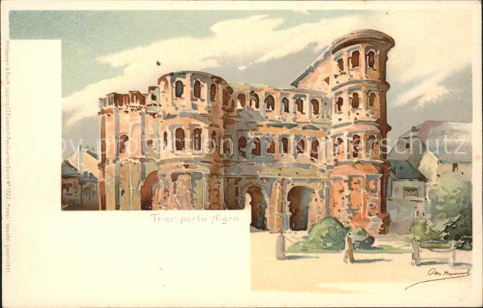 TRIER  CITY porta Nigra Kuenstlerkarte