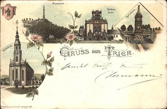 Trier Mathias-Kirche Igelsäule Mariensäule