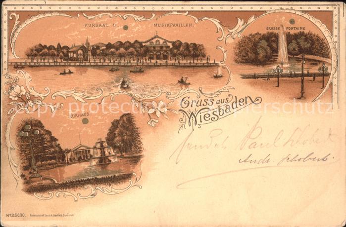 Wiesbaden Mondscheinkarte Kursaal Musikpavilion