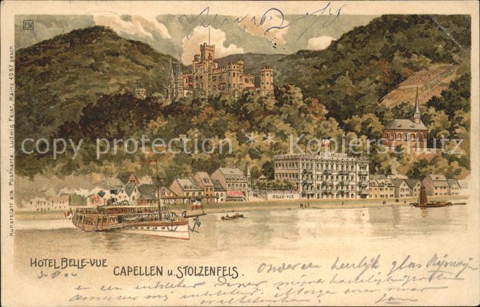 Stolzenfels Hotel Belle-vue Künstlerkarte