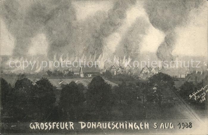 Donaueschingen Grossfeuer Künstlerkarte