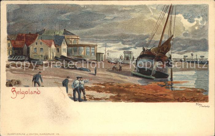 HELGOLAND Insel Schleswig-Holstein Kuenstlerkarte Kley