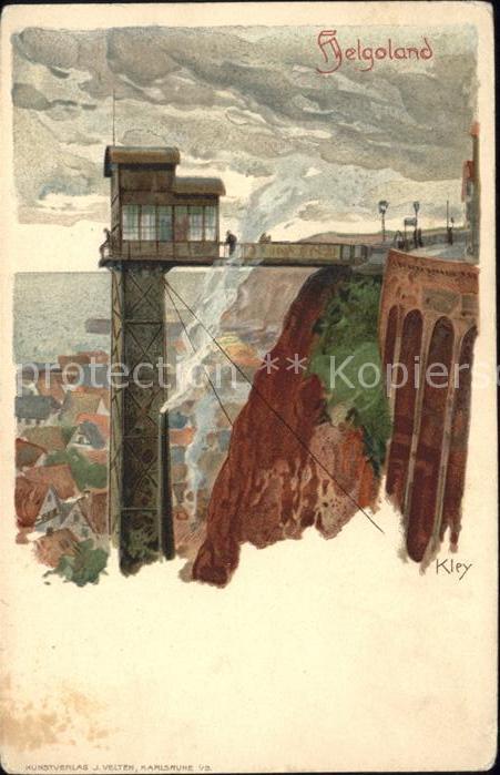 HELGOLAND Insel Schleswig-Holstein Kuenstlerkarte Kley