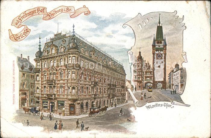 Freiburg Breisgau Martins-Thor Künstlerkarte