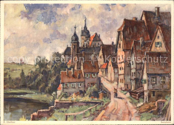 Besigheim Ortsansicht Künstlerkarte