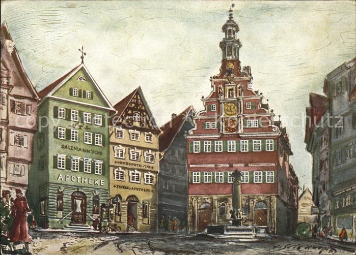 Esslingen Neckar Salzmannsche Apotheke Rathaus Denkmal K