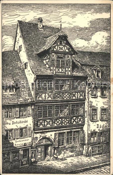 Schwaebisch Hall Renaissancehaus nach Zeichnung von Kuns