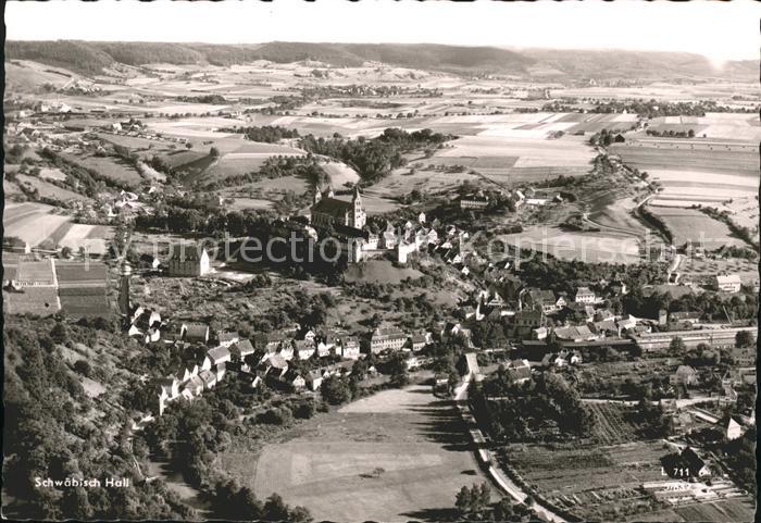 Schwaebisch Hall Fliegeraufnahme mit Schloss Comburg