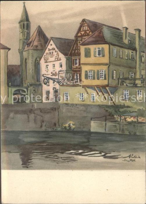 Schwaebisch Hall Deutschhanddruck Laden Künstlerkarte