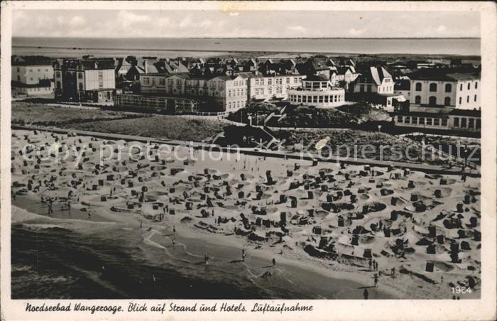 Wangerooge Nordseebad Strand und Hotels Fliegeraufnahme