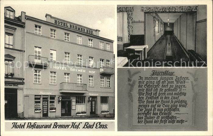 Bad Ems Lahn Hotel Restaurant Bremer Hof Jägersklage