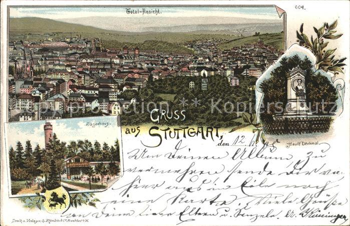 Stuttgart Totalansicht Hauff Denkmal Jägerhaus Re