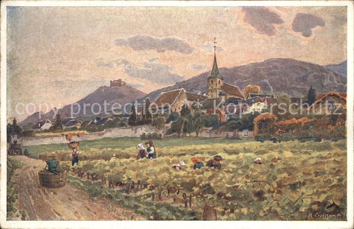 Kuenstlerkarte Pfaelzer Heimatbilder Oberhambach Schloss Kuenstler A. Croissant