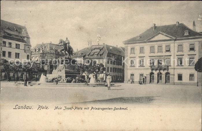 Landau Pfalz Max Josef Platz mit Prinzregenten Denkm