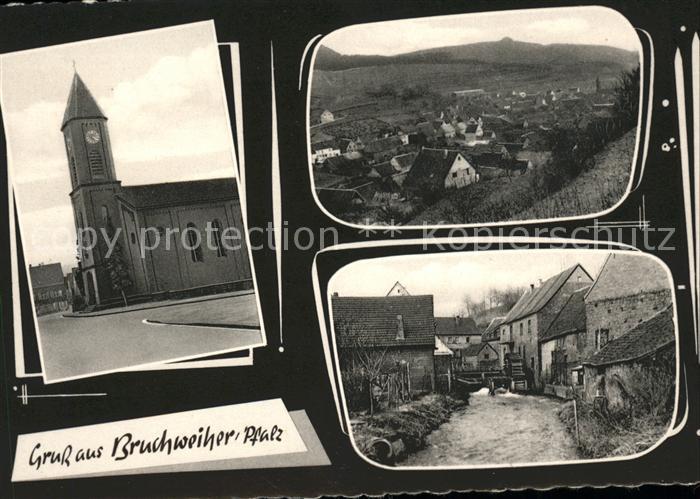 Bruchweiler-Baerenbach Gesamtansicht Kirche Partie am Fluss Wa