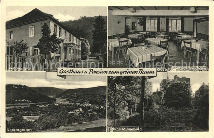 Neckargerach Gasthaus Pension zum gruenen Baum Ruine Minneburg
