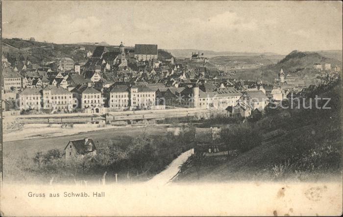 Schwaebisch Hall Blick zur Altstadt Schloss