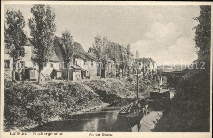 Neckargemuend Partie an der Elsenz Boot Luftkurort