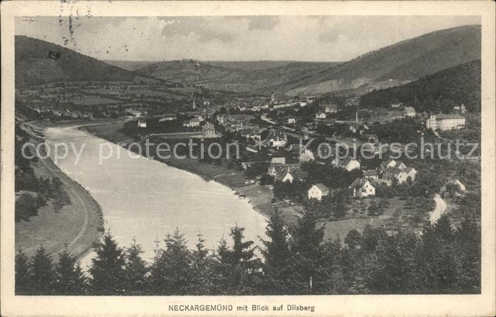 Neckargemuend Panorama Blick auf Dilsberg