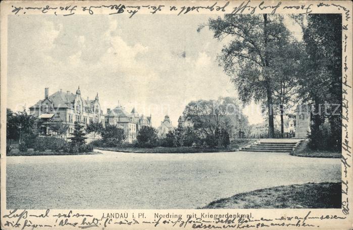 Landau Pfalz Nordring mit Kriegerdenkmal