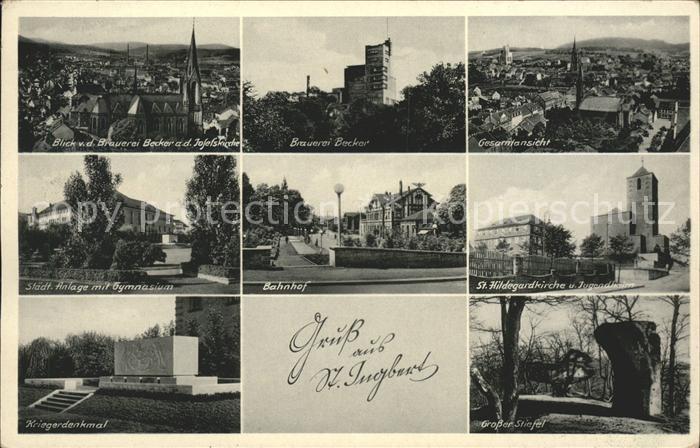 St Ingbert Brauerei Kirche Stadtanlagen Gymnasium Jugendheim Grosser Stiefel Fel