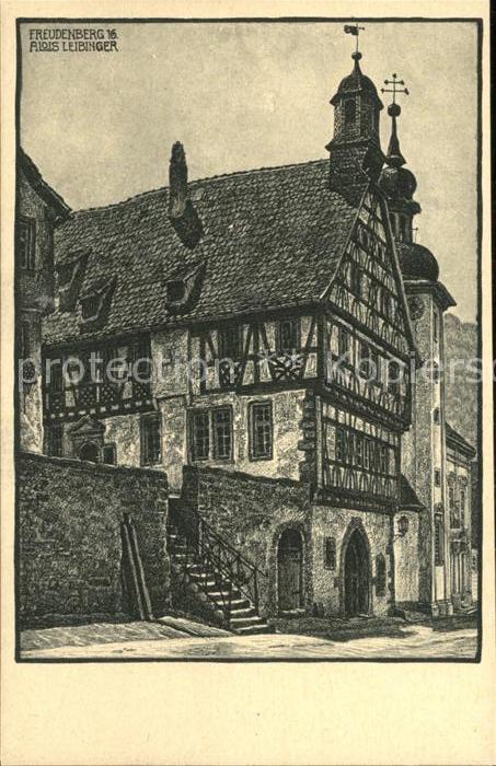 Freudenberg Baden Rathaus Zeichnung Architekt A. Leibinge