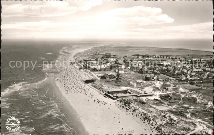 Wangerooge Nordseebad Fliegeraufnahme Strand