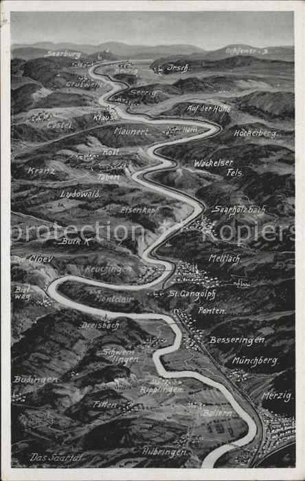 Merzig und Umgebung bis Saarburg Vogelperspekt
