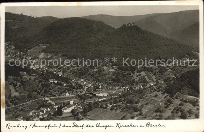 Ramberg Das Dorf der Burgen Kirschen und Buersten Fliegeraufnahme